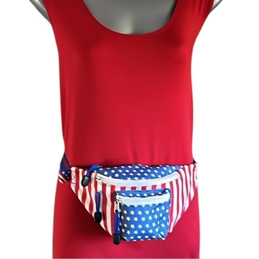 Typsy Elves Freedom Fanny Pack in Red White and Blue Sling Bag